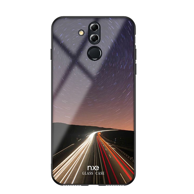 NXE Galaxy and Road Series Patterned 9H Glass + TPU Hybrid Back Shell for Huawei Mate 20 Lite - Style C-1