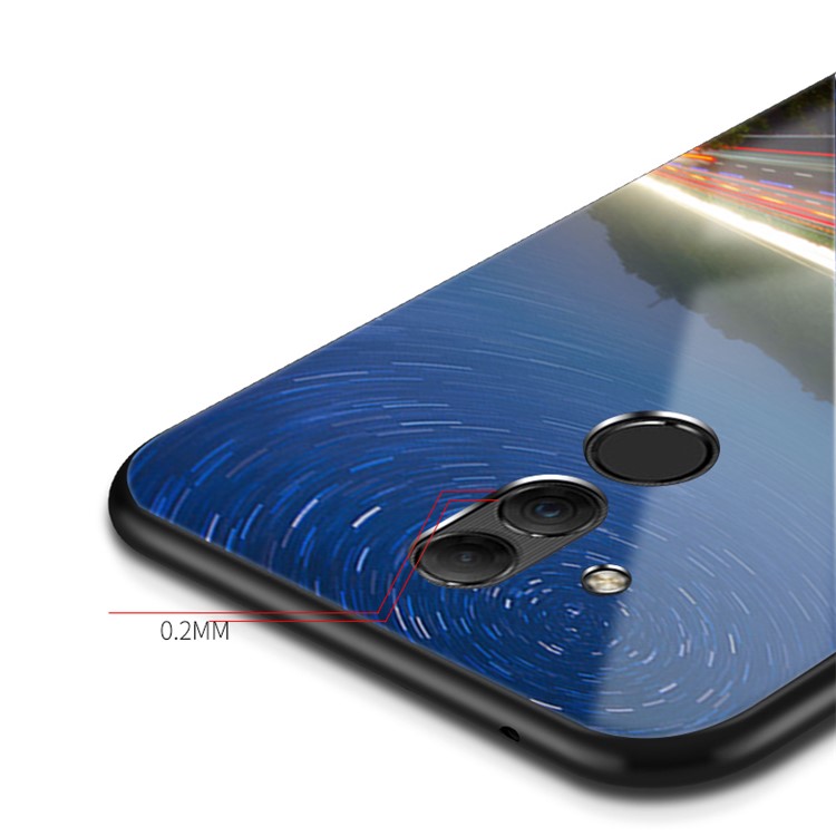 NXE Galaxy and Road Series Patterned 9H Glass + TPU Protection Cover for Huawei Mate 20 Lite - Style D-4