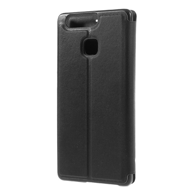 View Window Smart Leather Stand Case for Huawei P9 - Black-2