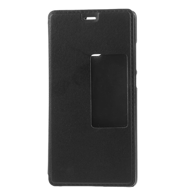 View Window Smart Leather Stand Case for Huawei P9 - Black-3