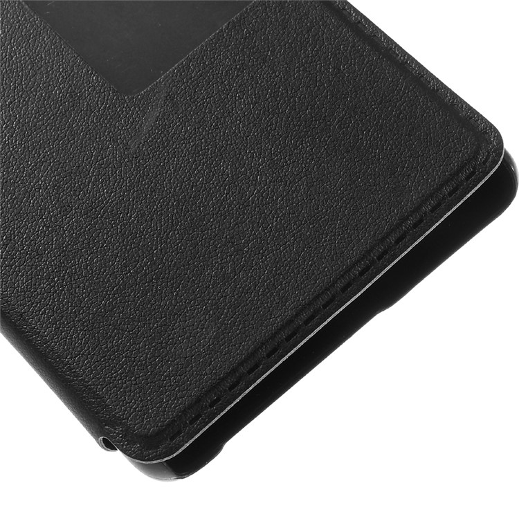View Window Smart Leather Stand Case for Huawei P9 - Black-6
