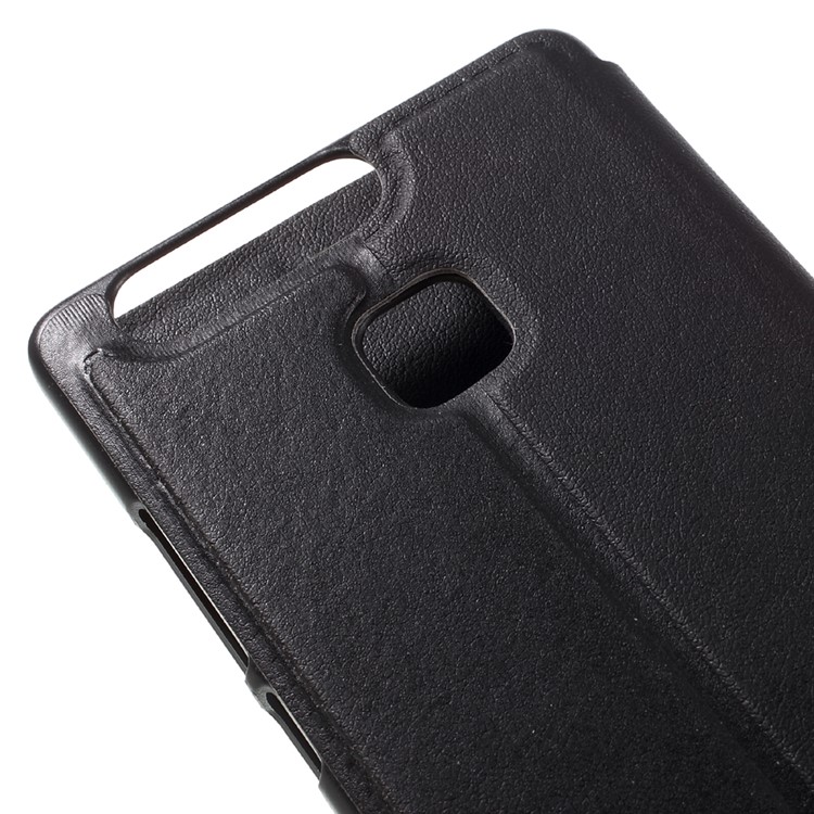 View Window Smart Leather Stand Case for Huawei P9 - Black-7