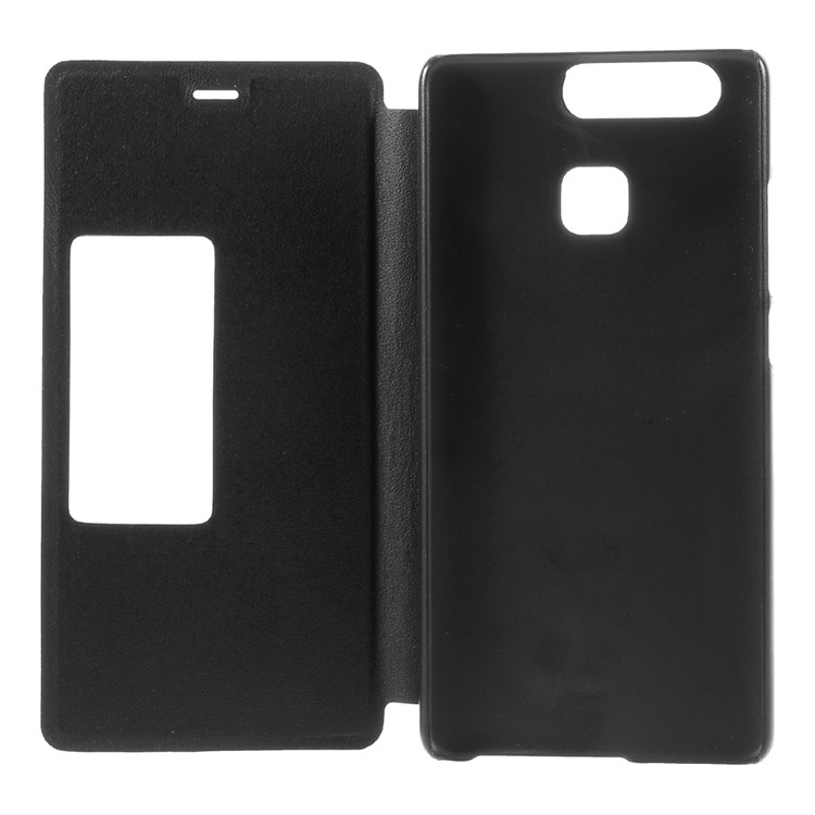 View Window Smart Leather Stand Case for Huawei P9 - Black-8