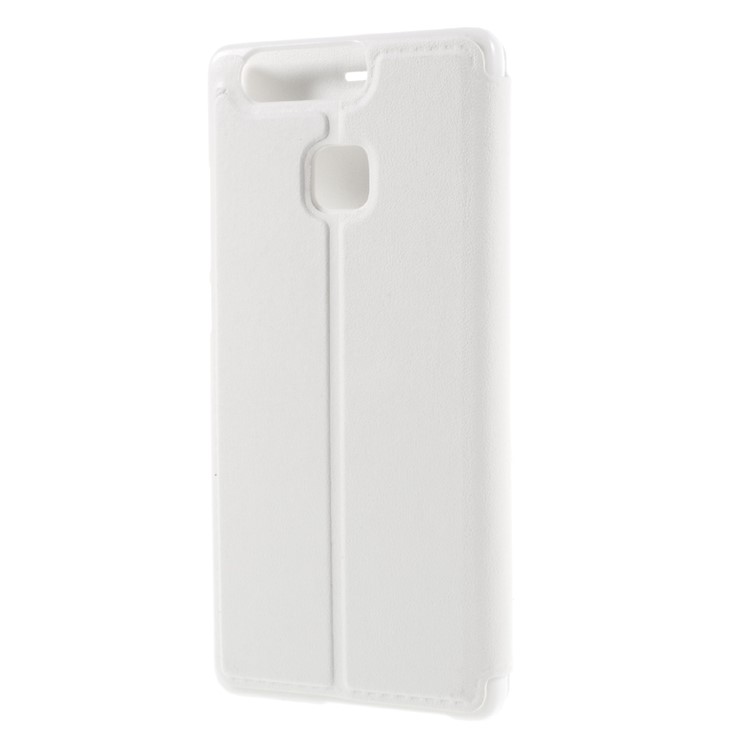 View Window Smart Leather Stand Cover for Huawei P9 - White-2