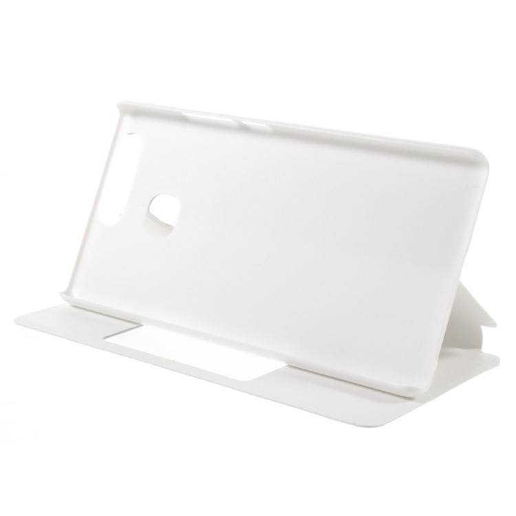 View Window Smart Leather Stand Cover for Huawei P9 - White-4