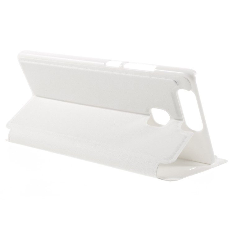 View Window Smart Leather Stand Cover for Huawei P9 - White-5