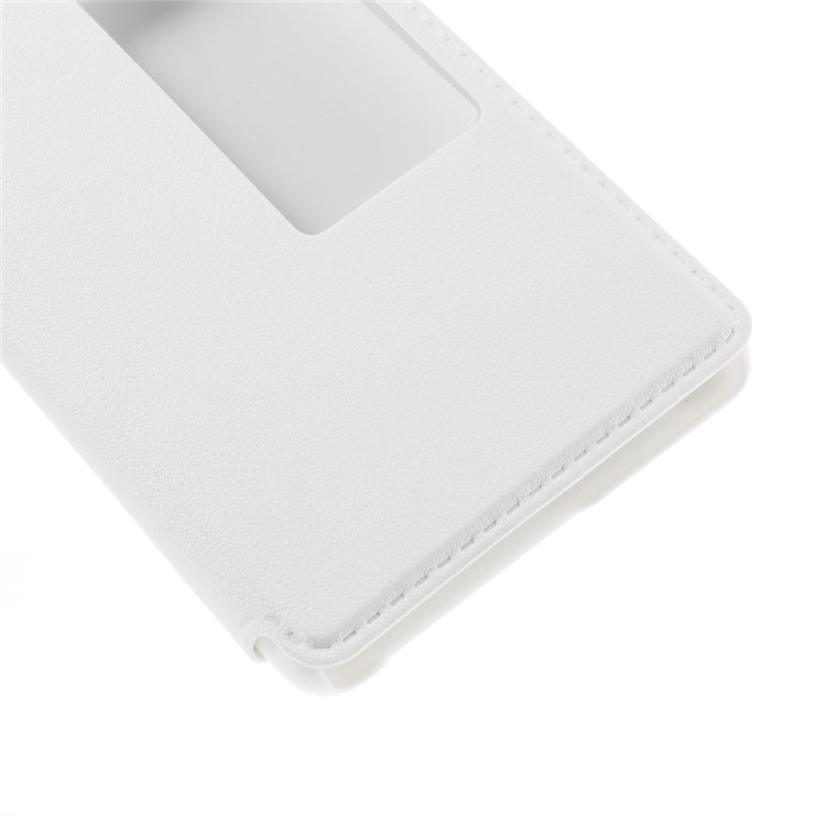 View Window Smart Leather Stand Cover for Huawei P9 - White-6