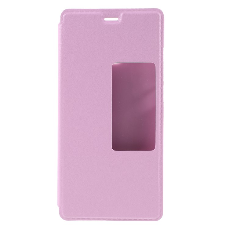 View Window Smart Leather Stand Phone Case for Huawei P9 - Pink-3