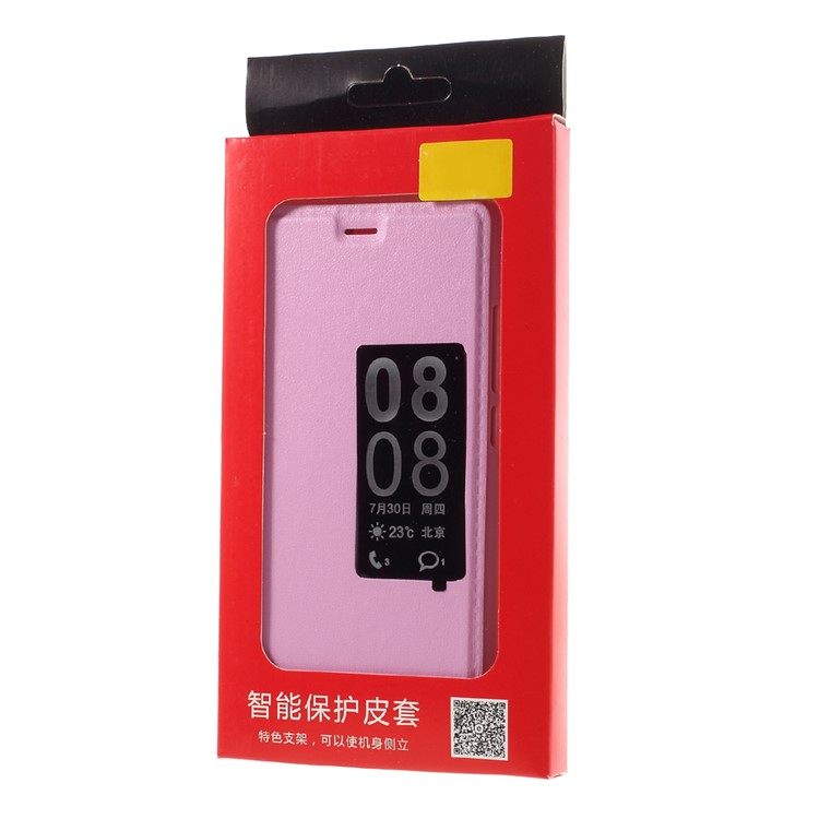 View Window Smart Leather Stand Phone Case for Huawei P9 - Pink-9