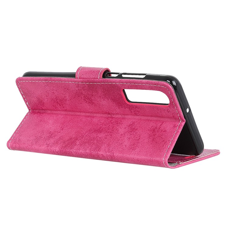 Vintage Style Wallet Leather Magnetic Shell with Stand for Huawei P30 - Rose-6