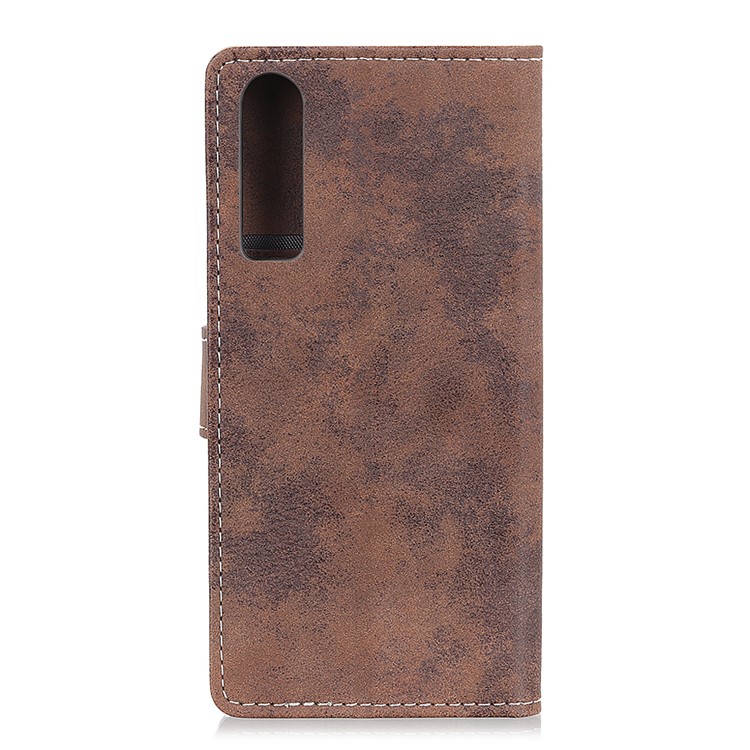 Vintage Style Wallet Leather Mobile Phone Case for Huawei P30 - Brown-4