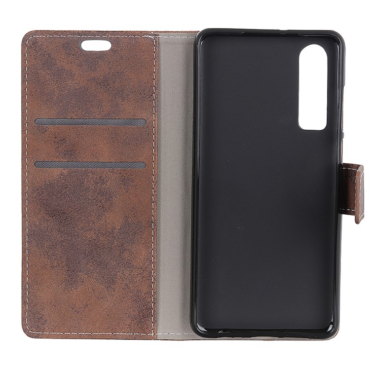 Vintage Style Wallet Leather Mobile Phone Case for Huawei P30 - Brown-5