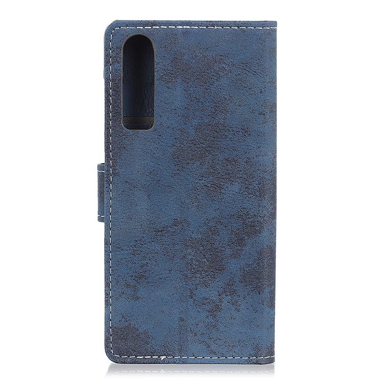 Vintage Style Wallet Leather Cell Phone Cover for Huawei P30 - Blue-4