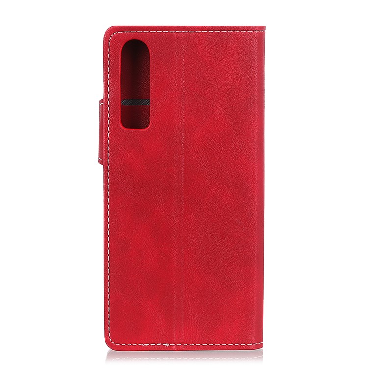 S Shape Textured Wallet Leather Phone Cover for Huawei P30 - Red-7