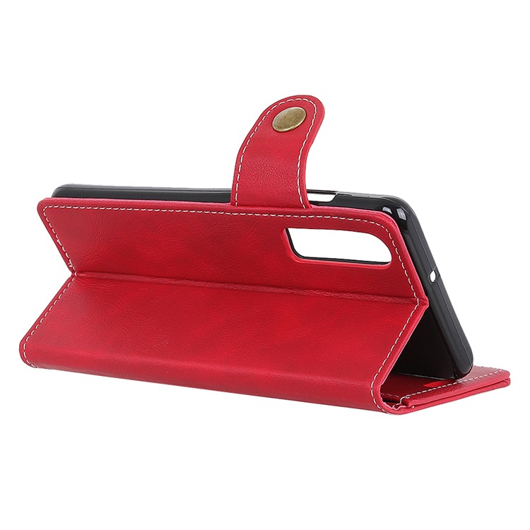 S Shape Textured Wallet Leather Phone Cover for Huawei P30 - Red-9