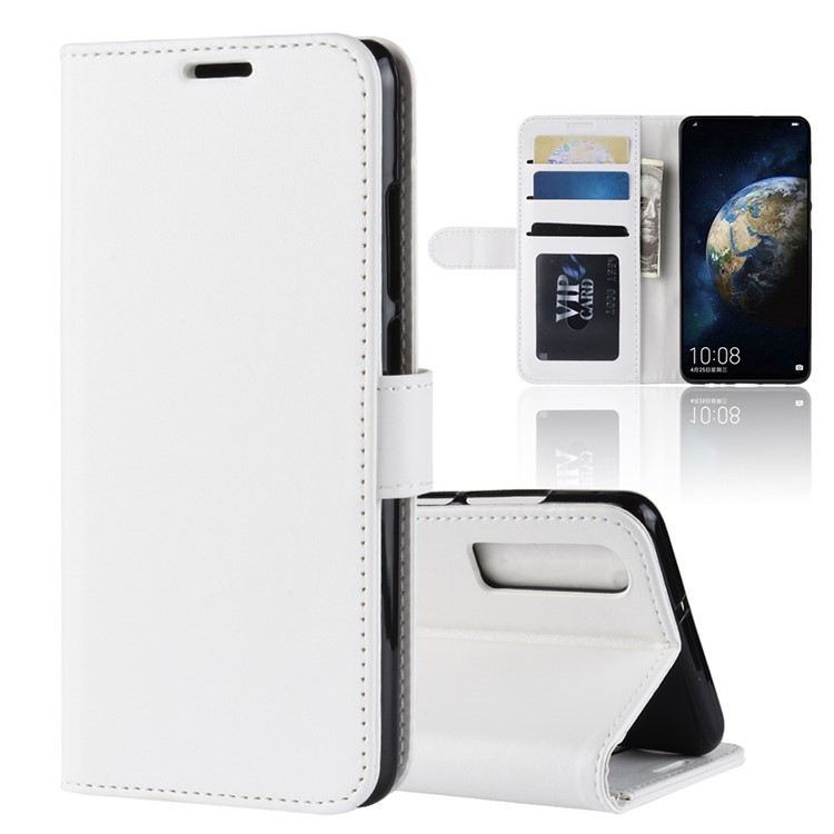 Crazy Horse Wallet Stand Leather Cellphone Cover for Huawei P30 - White-1