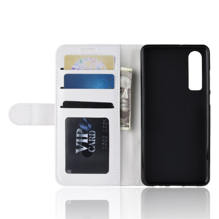 Crazy Horse Wallet Stand Leather Cellphone Cover for Huawei P30 - White-4