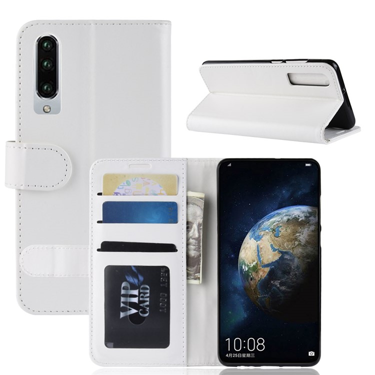 Crazy Horse Wallet Stand Leather Cellphone Cover for Huawei P30 - White-8