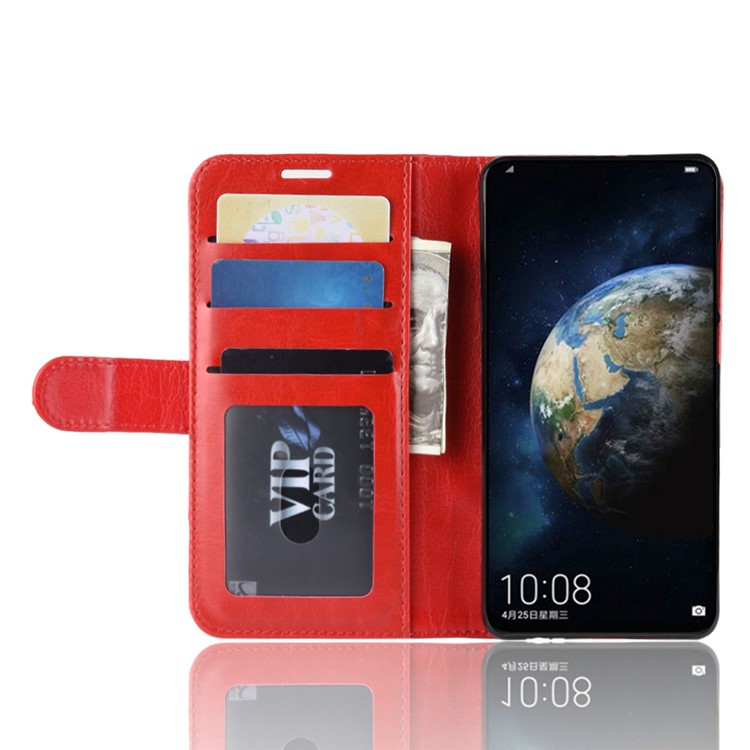 Crazy Horse Wallet Stand Leather Mobile Case for Huawei P30 - Red-5