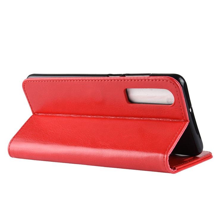 Crazy Horse Wallet Stand Leather Mobile Case for Huawei P30 - Red-6