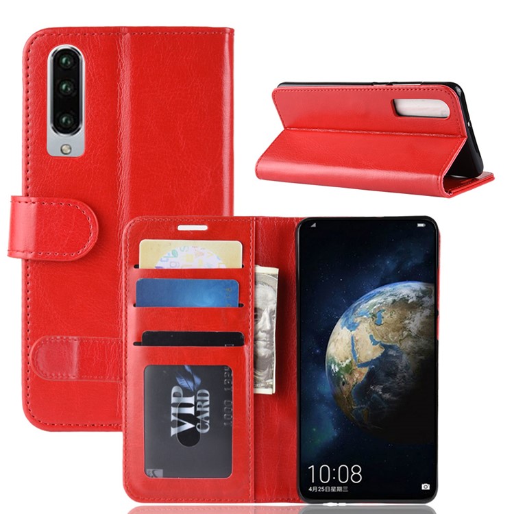 Crazy Horse Wallet Stand Leather Mobile Case for Huawei P30 - Red-8