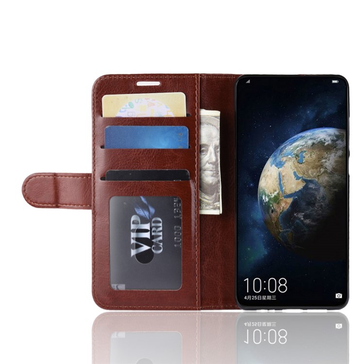 Crazy Horse Wallet Stand Leather Phone Casing Shell for Huawei P30 - Brown-3