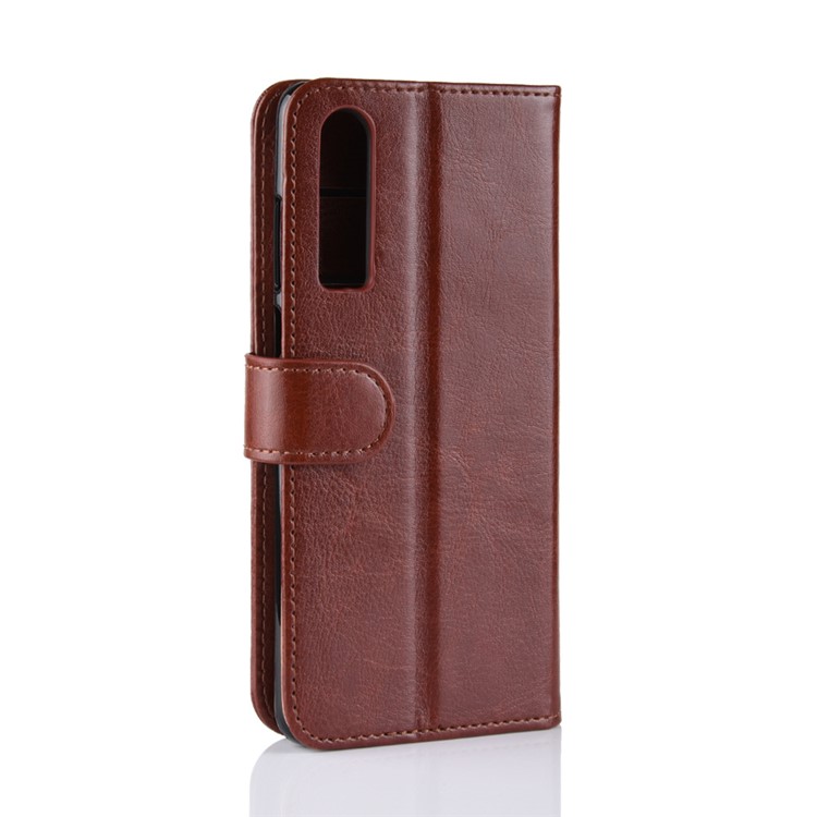 Crazy Horse Wallet Stand Leather Phone Casing Shell for Huawei P30 - Brown-5