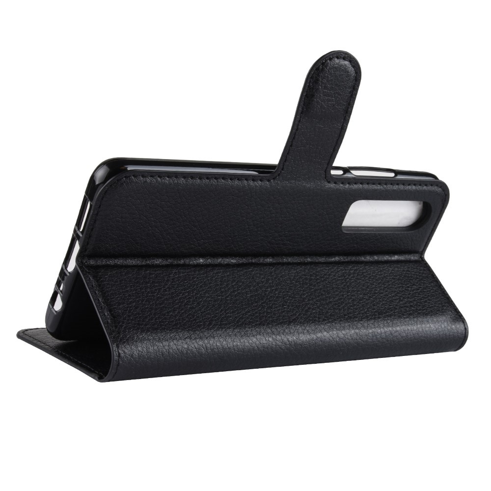 Litchi Texture Wallet Stand Leather Protective Case for Huawei P30 - Black-6
