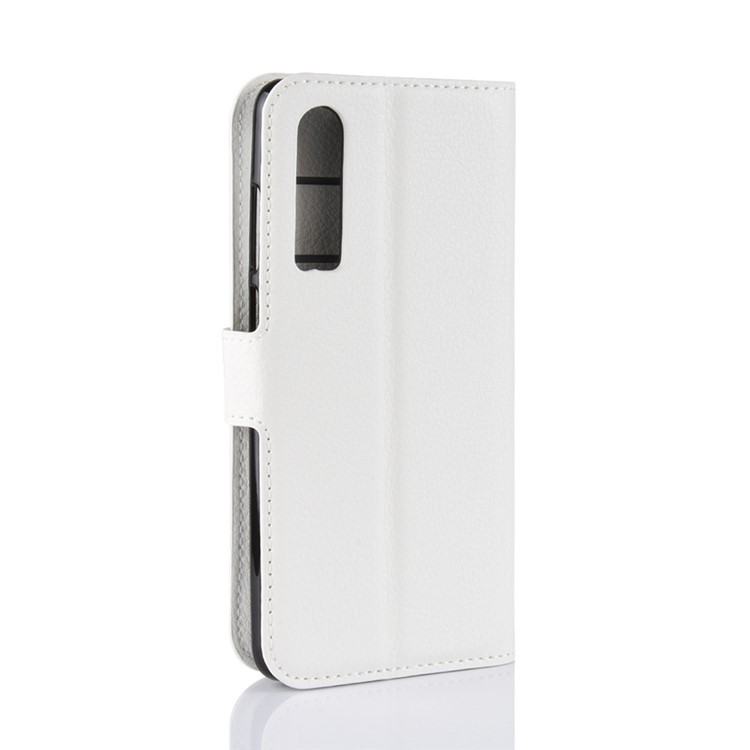 Litchi Texture Wallet Stand Leather Protective Cover for Huawei P30 - White-3