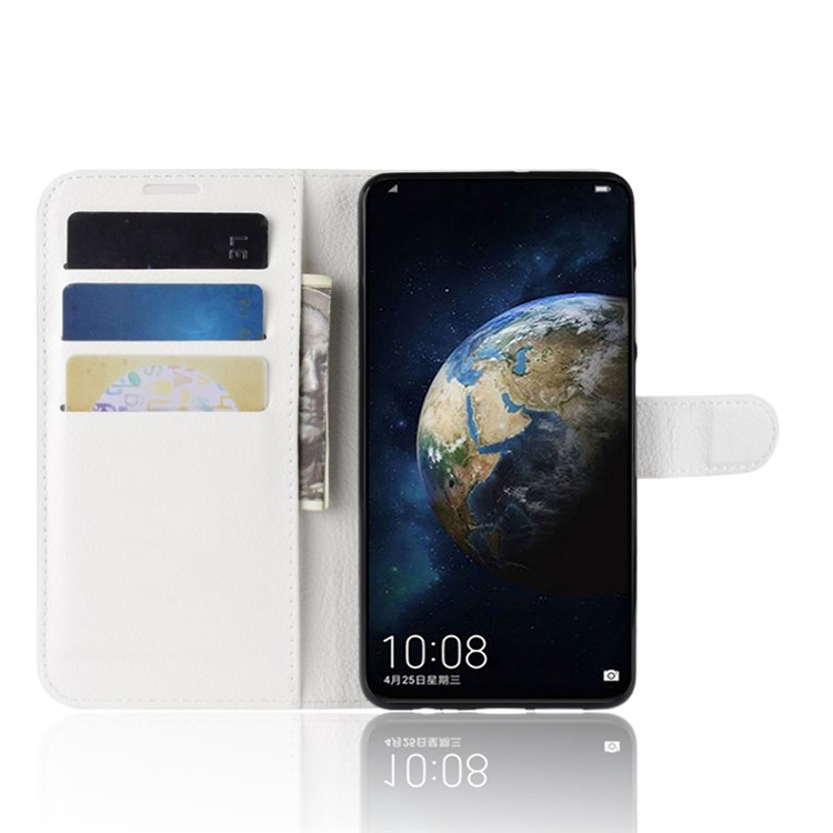 Litchi Texture Wallet Stand Leather Protective Cover for Huawei P30 - White-4