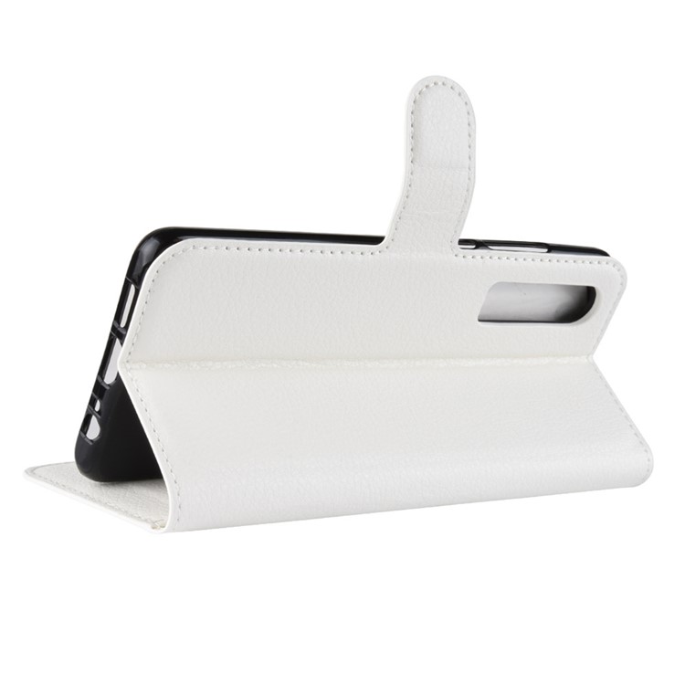 Litchi Texture Wallet Stand Leather Protective Cover for Huawei P30 - White-6