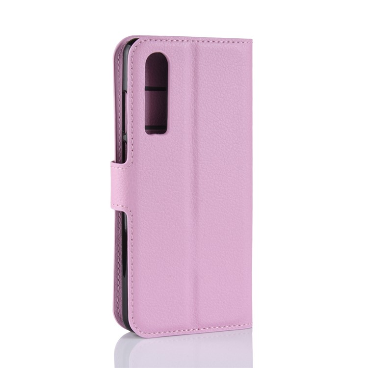 Litchi Texture Wallet Stand Leather Mobile Cover for Huawei P30 - Pink-3