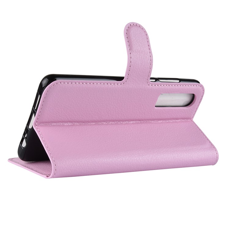 Litchi Texture Wallet Stand Leather Mobile Cover for Huawei P30 - Pink-6
