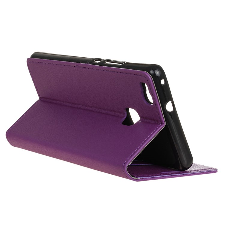 Leather Case Wallet Stand Cover for Huawei P9 Lite - Purple-5