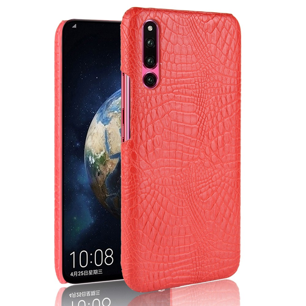 Crocodile Texture PU Leather Coated PC Phone Case for Huawei P30 - Red-1