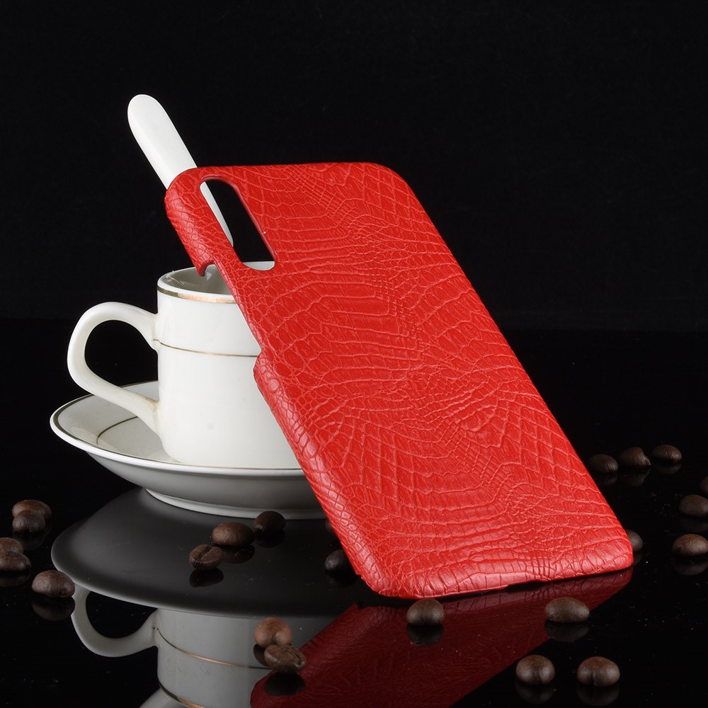 Crocodile Texture PU Leather Coated PC Phone Case for Huawei P30 - Red-3
