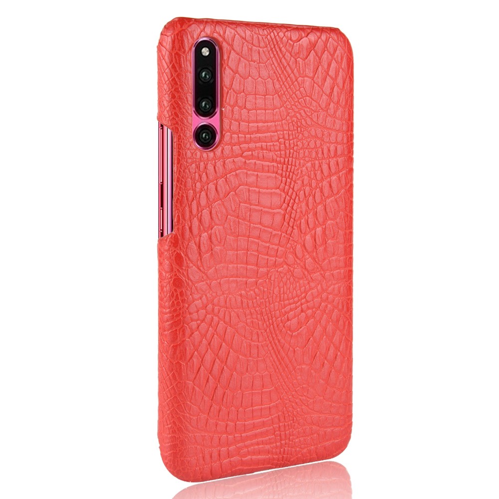 Crocodile Texture PU Leather Coated PC Phone Case for Huawei P30 - Red-5