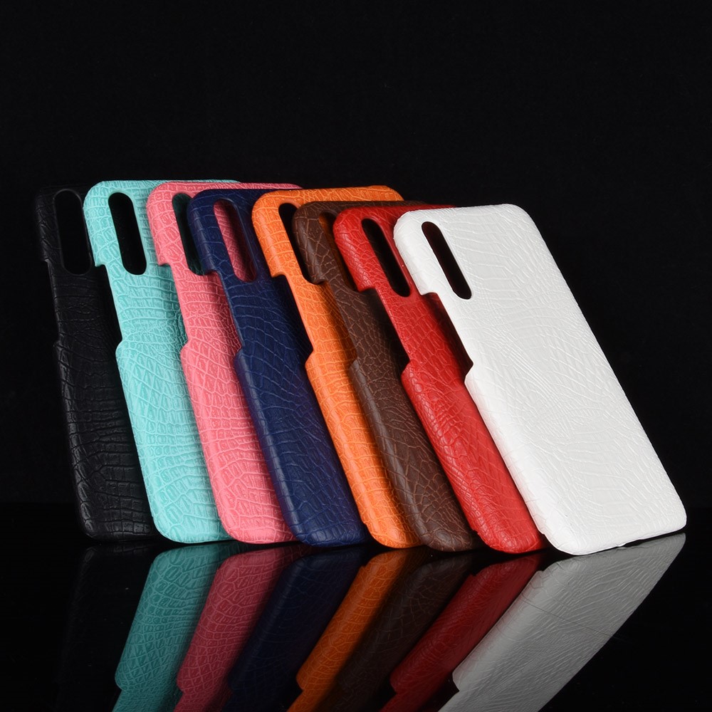Crocodile Texture PU Leather Coated PC Phone Case for Huawei P30 - Red-6