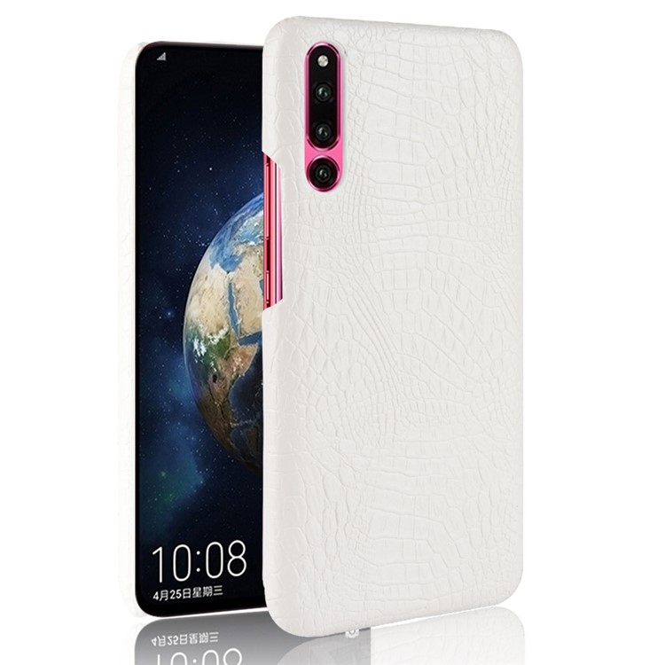 Crocodile Texture PU Leather Coated PC Phone Cover for Huawei P30 - White-1