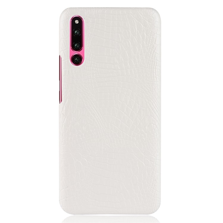 Crocodile Texture PU Leather Coated PC Phone Cover for Huawei P30 - White-3