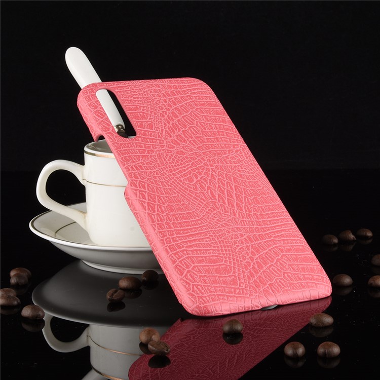 Crocodile Texture PU Leather Coated PC Phone Shell for Huawei P30 - Pink-2