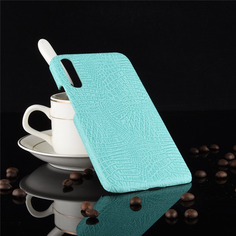 Boîtier Mobile PC Revêtu De Cuir De Texture De Crocodile Pour Huawei P30 - Cyan-2