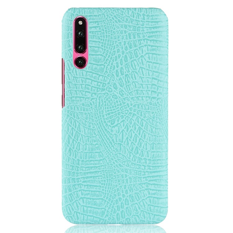 Boîtier Mobile PC Revêtu De Cuir De Texture De Crocodile Pour Huawei P30 - Cyan-3