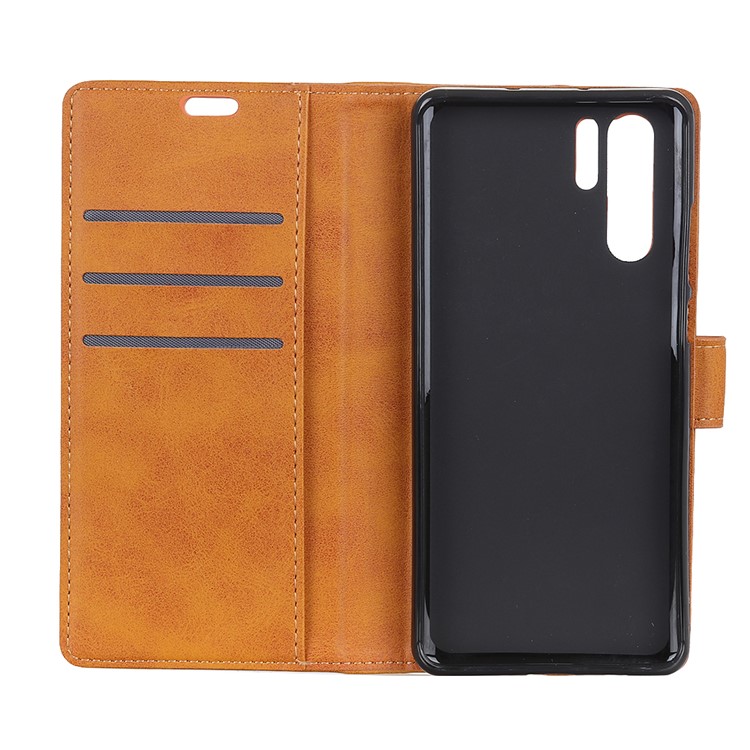 For Huawei P30 Pro Matte PU Leather Wallet Magnetic Phone Case - Brown-8