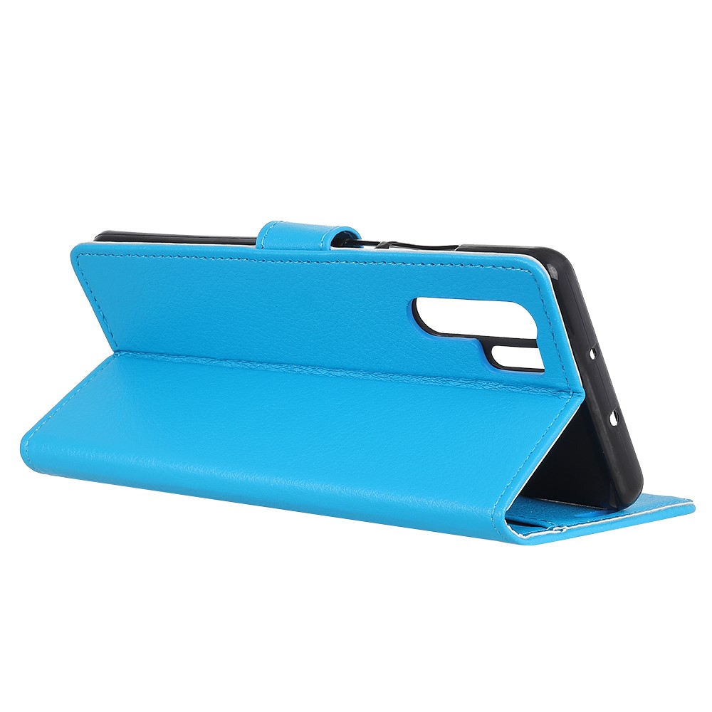 Litchi Skin Wallet Leather Magnetic Case for Huawei P30 Pro - Blue-6