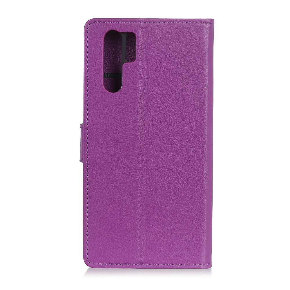 Litchi Skin Leather Stand Case with Card Slots for Huawei P30 Pro - Purple-4