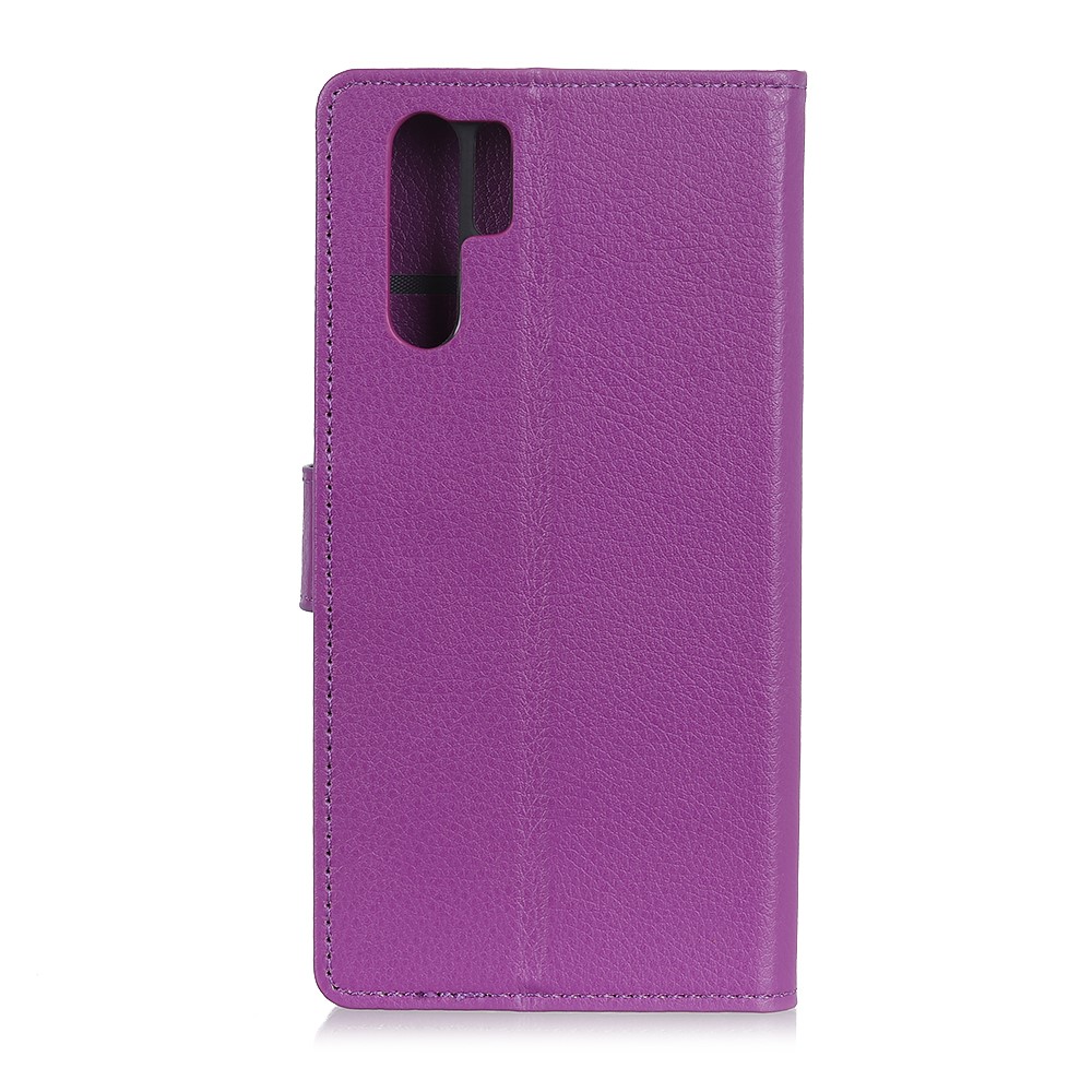 Litchi Skin Leather Case с Карточными Слотами Для Huawei P30 Pro - Пурпурный-4