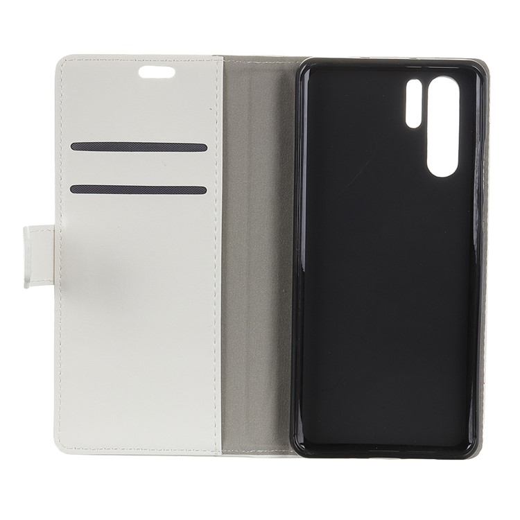 Crazy Horse Leather Wallet Cover for Huawei P30 Pro - White-4
