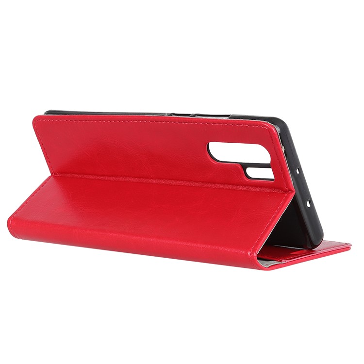Crazy Horse Leather Wallet Case Cover for Huawei P30 Pro - Red-6