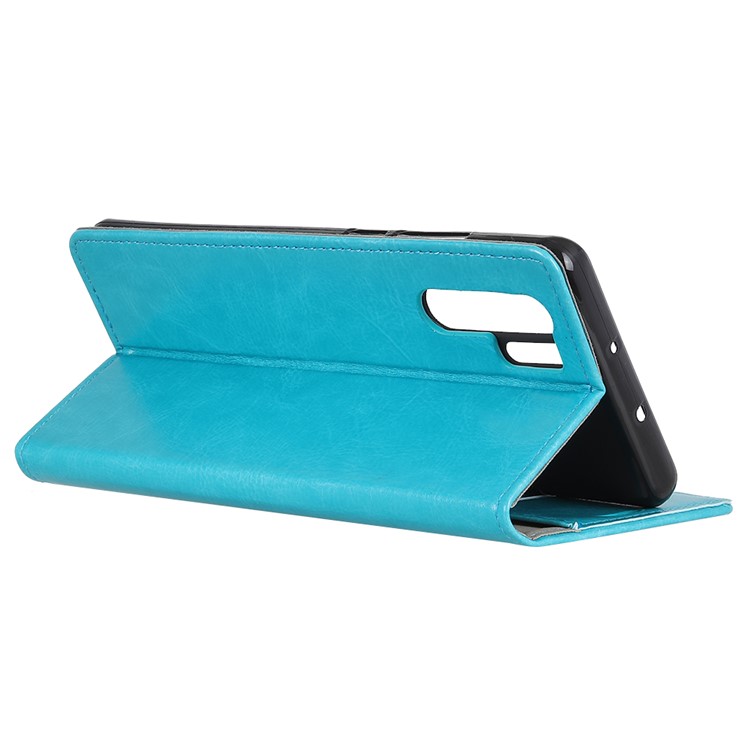 Crazy Horse Stand Leather Wallet Case for Huawei P30 Pro - Blue-5